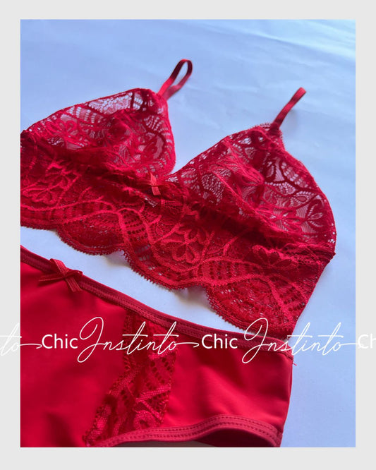 Instinto Chic Encaje Rojo